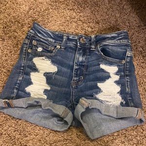 ripped AE jean shorts
